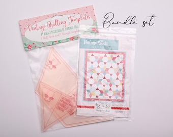 Bundle Set Beverly McCullough Vintage Star Quilt Pattern P138-Vintage Star &  the Triangle and Half Hexie Template Set STT-14828