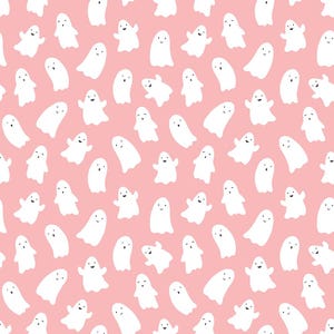 Hey Pumpkin Ghosts Pink by My Mind&#39;s Eye from the Hey Pumpkin collection for Riley Blake Designs C16032-PINK
