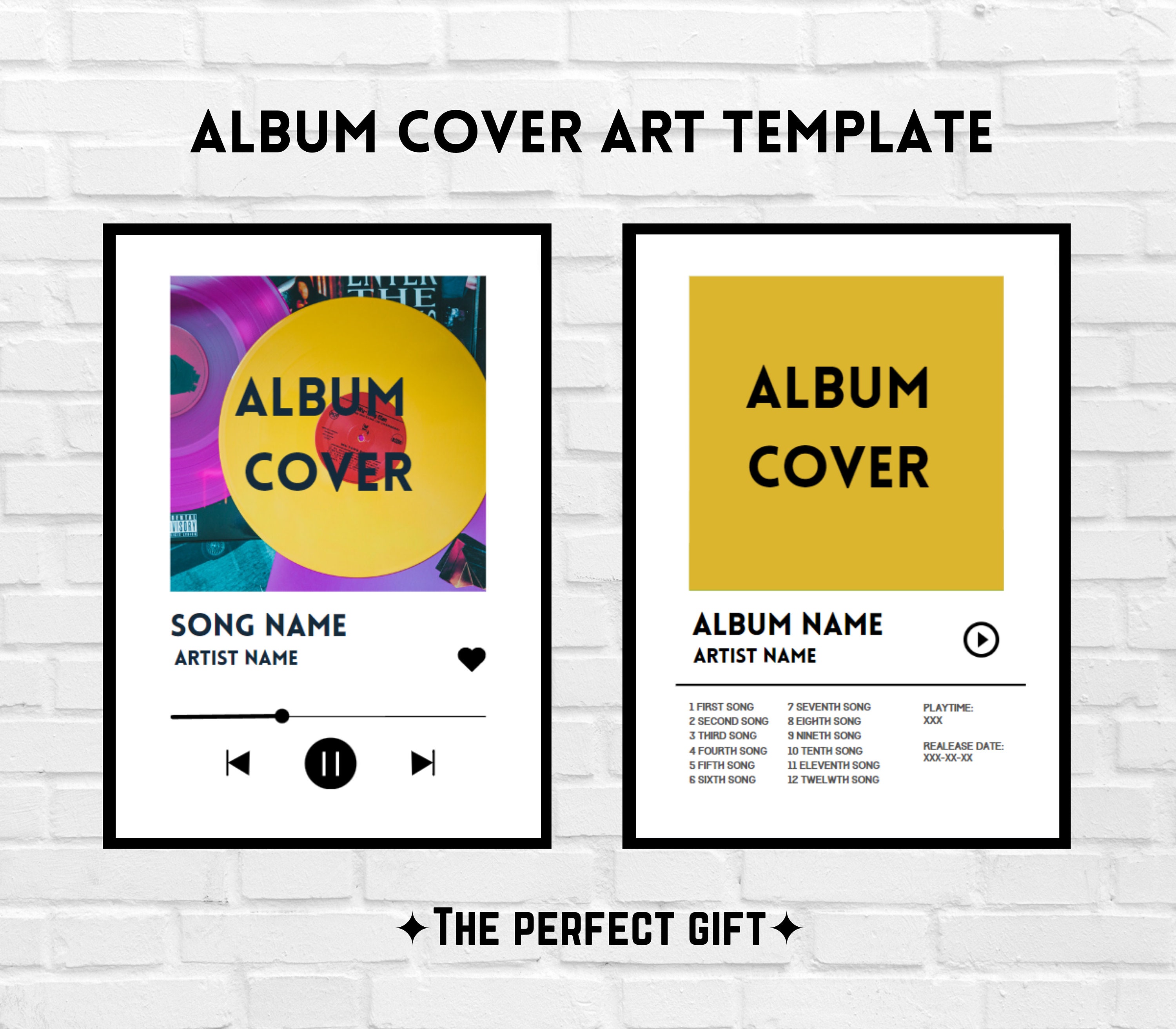 Editable Album Cover Art, Printable Custom Poster, Editable Album Cover Poster