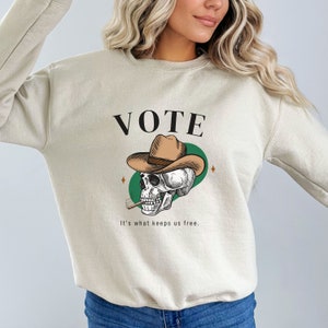 Abstimmungs-Shirt, Wahl-TShirts, Wahl 2024, Wähler-T-Shirt,Politik-Shirt, Abstimmungs-Sweatshirt, Wählerregistrierung, Cowboy-Stimme