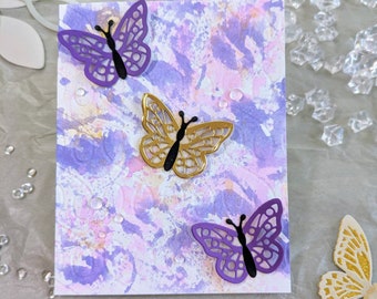 Handmade Butterfly Card - Birthday Butterfly Card - Card with Butterflies - Blank Greeting Card with Envelope
