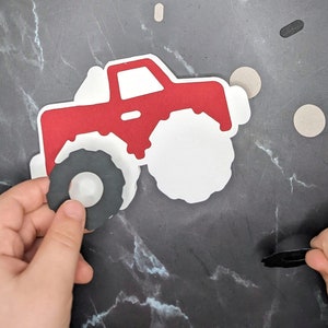 Monster Truck Kids Activity - Cartão DIY para crianças - Monster Truck - Cartão para um menino - Faça você mesmo - Cartão para um amigo