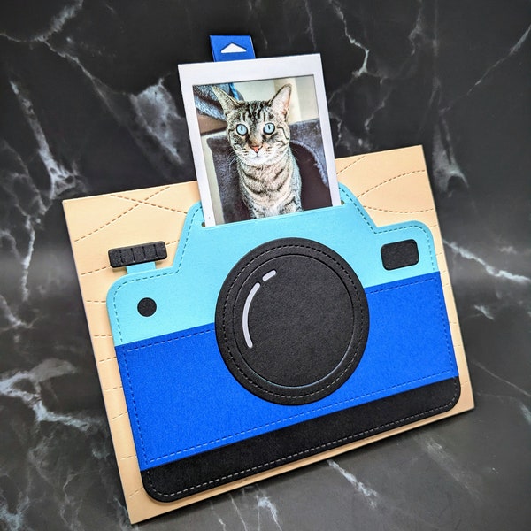 Interactive Card - Card with Your Photo - Instant Camera Card - Pull Tab Card - Blank Greeting Card - Card for Grandparents - Smile Card