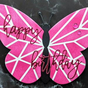 Cartão de feliz aniversário feito à mão - Cartão em forma de borboleta - Cartão de borboleta de aniversário - Cartão de aniversário - Cartão de aniversário para amigo - Cartão de felicitações em branco
