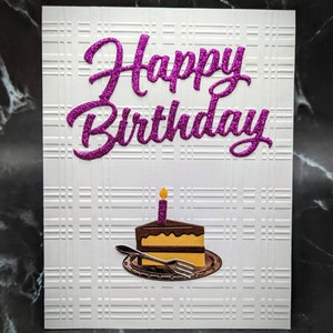 Carte avec gâteau - Porte-cartes - Carte d'anniversaire - Carte en relief - Carte de voeux vierge avec enveloppe
