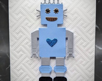 Robot Card - Interactive Card - Gift Card Holder - Birthday Card for Boys - Birthday Card for Kids - Blank Greeting Card with Envelope