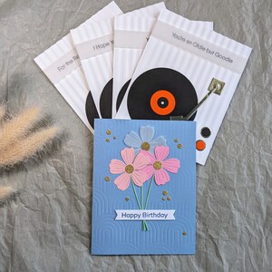 Beste vriendkaart - kaart voor vriend - bundeldeal - gelukkige verjaardagskaart - retro verjaardagskaart - verjaardagskaart bloem