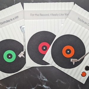 Retro verjaardagskaarten - vinylplatenkaart - blanco wenskaart - vintage verjaardagskaart - plaat Notecard - grappige verjaardagskaart