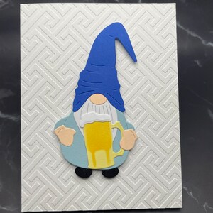 Kabouterkaart - Kaart met bier - Kaart voor hem - Kabouterkaart met bier - Reliëfkaart - Lege kaart met een envelop