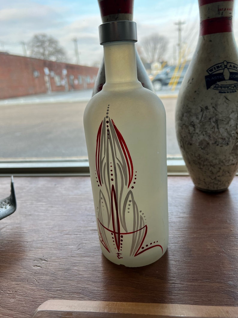 Pin Striped Glass Bottles Etsy