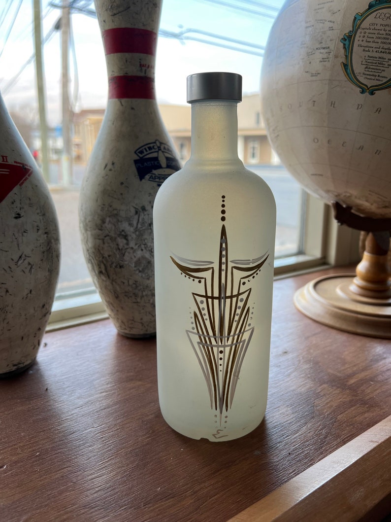 Pin Striped Glass Bottles Etsy