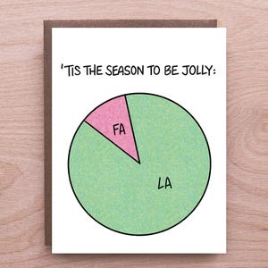 Kerstkaart | Cirkeldiagram 'Dit is het seizoen' | Grappige kaart voor vriend, familie, vriend, vriendin, moeder, vader, oom, tante | Blanco binnenkant