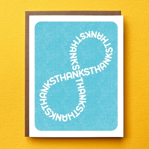 Leuke minimalistische bedankkaart | Oneindig bedankt | Dankbaarheid Waardering | Voor vriend, buurman, moeder, vader, familie, collega | Blanco binnenkant