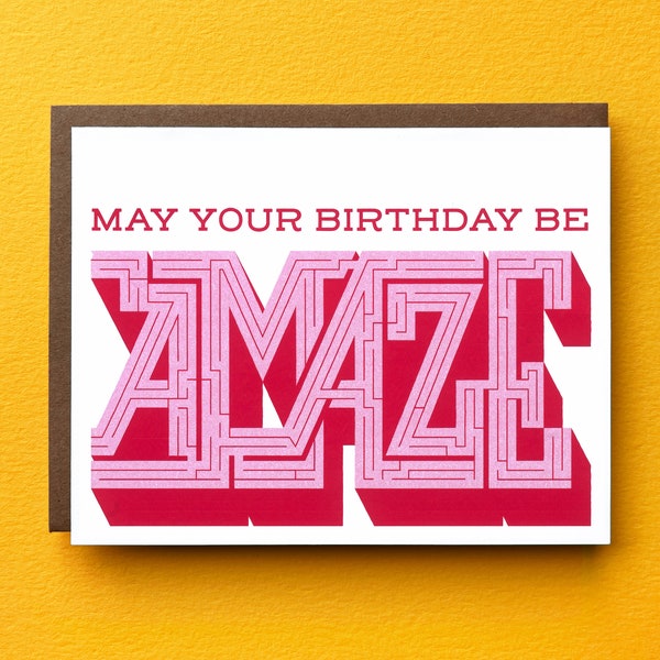 Birthday Card | May Your Birthday Be Amaze | Birthday Card For Boyfriend Girlfriend Husband Wife Mom Dad Brother Sister | Blank Inside