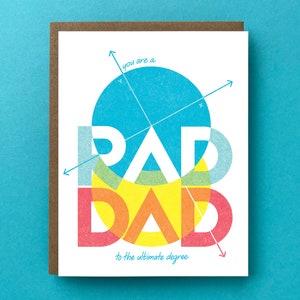 Tarjeta del Día del Padre / PAPÁ GENIAL / Tarjeta creativa y divertida para papá / Interior en blanco