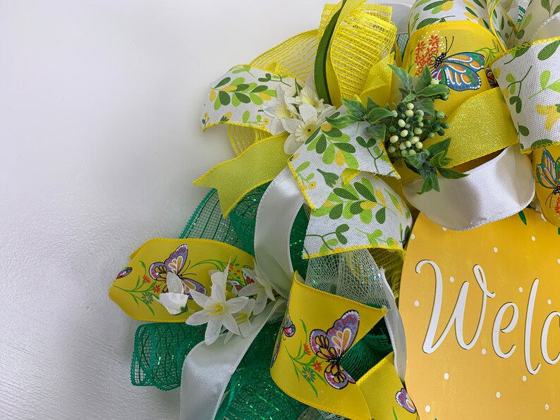 Yellow Daisy Wreath, Spring Daisy Wreath, Yellow Front Door Wreath