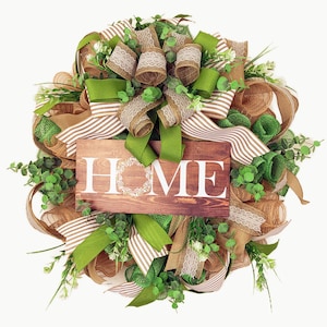 Year Round Greenery Wreath, Farmhouse Decor, Farmhouse Wreath, Everyday Wreath, All Season Wreath for Front Door, Housewarming Gift