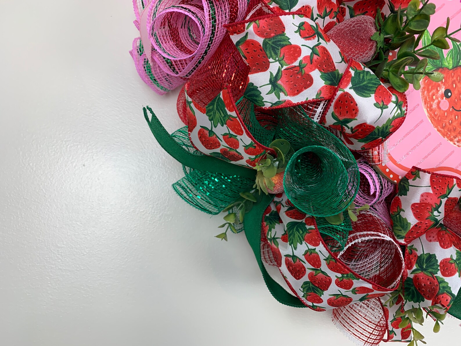 Strawberry Wreath for Front Door, Red Summer Wreath, Farmhouse ...