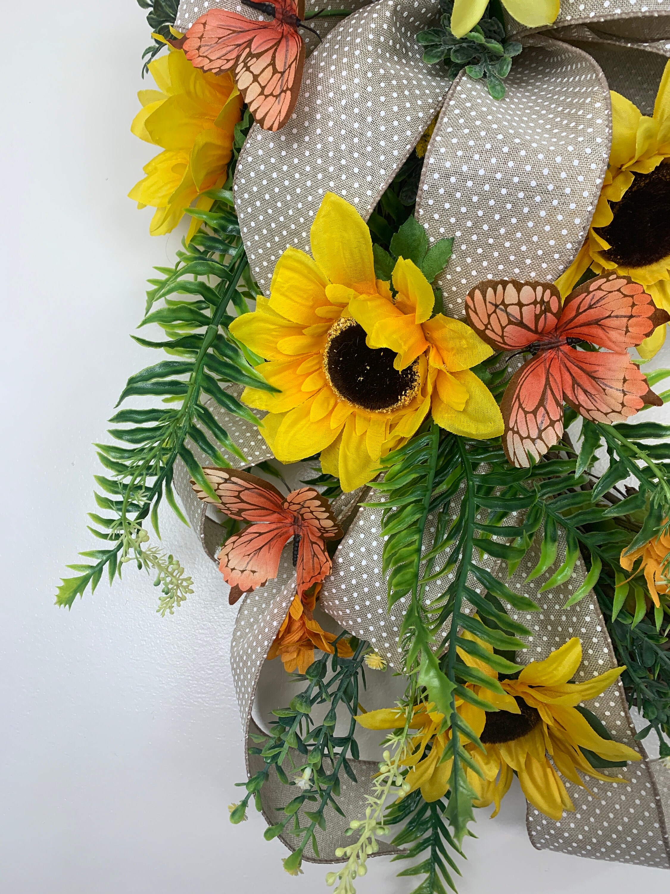 Sunflower Grapevine Wreath, Sunflower Wreath for Front Door, Yellow ...