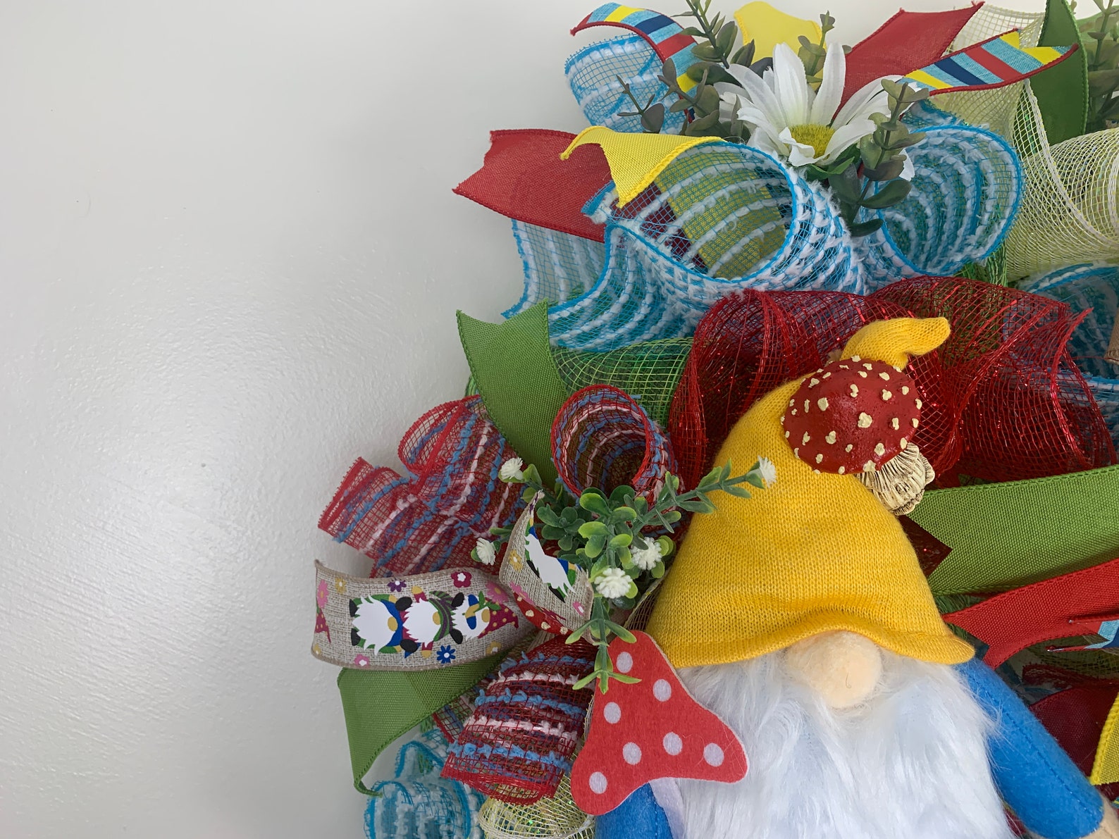 Summer Gnome Wreath for Front Door Garden Gnome Wreath Gnome Etsy