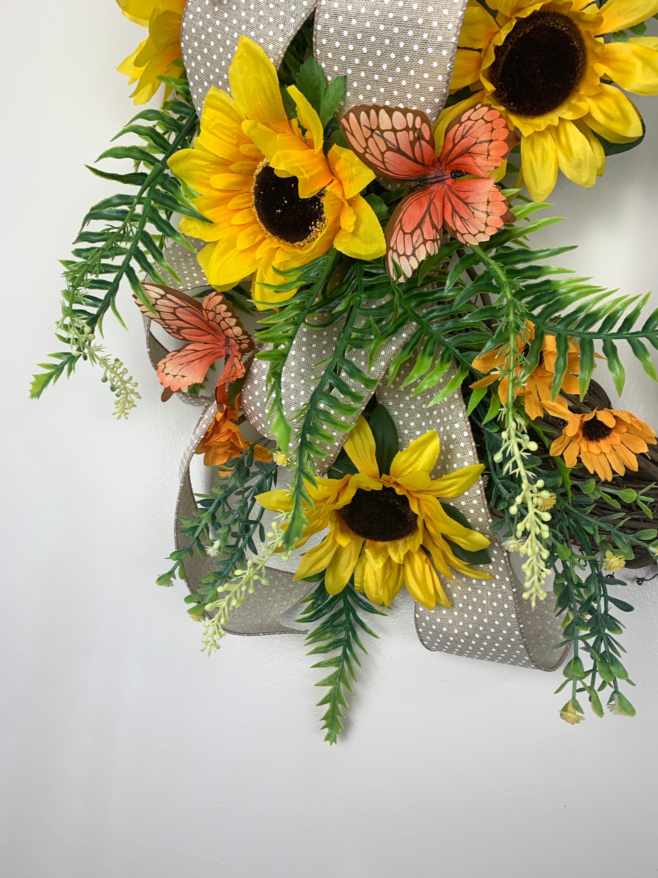 Sunflower Grapevine Wreath, Sunflower Wreath for Front Door, Yellow ...