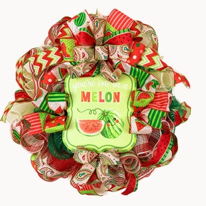 Watermelon Wreath for Front Door, Red Summer Wreath, Farmhouse Watermelon Wreath, Watermelon Summer Decor, Mother&#39;s Day Gift, Summer Swag
