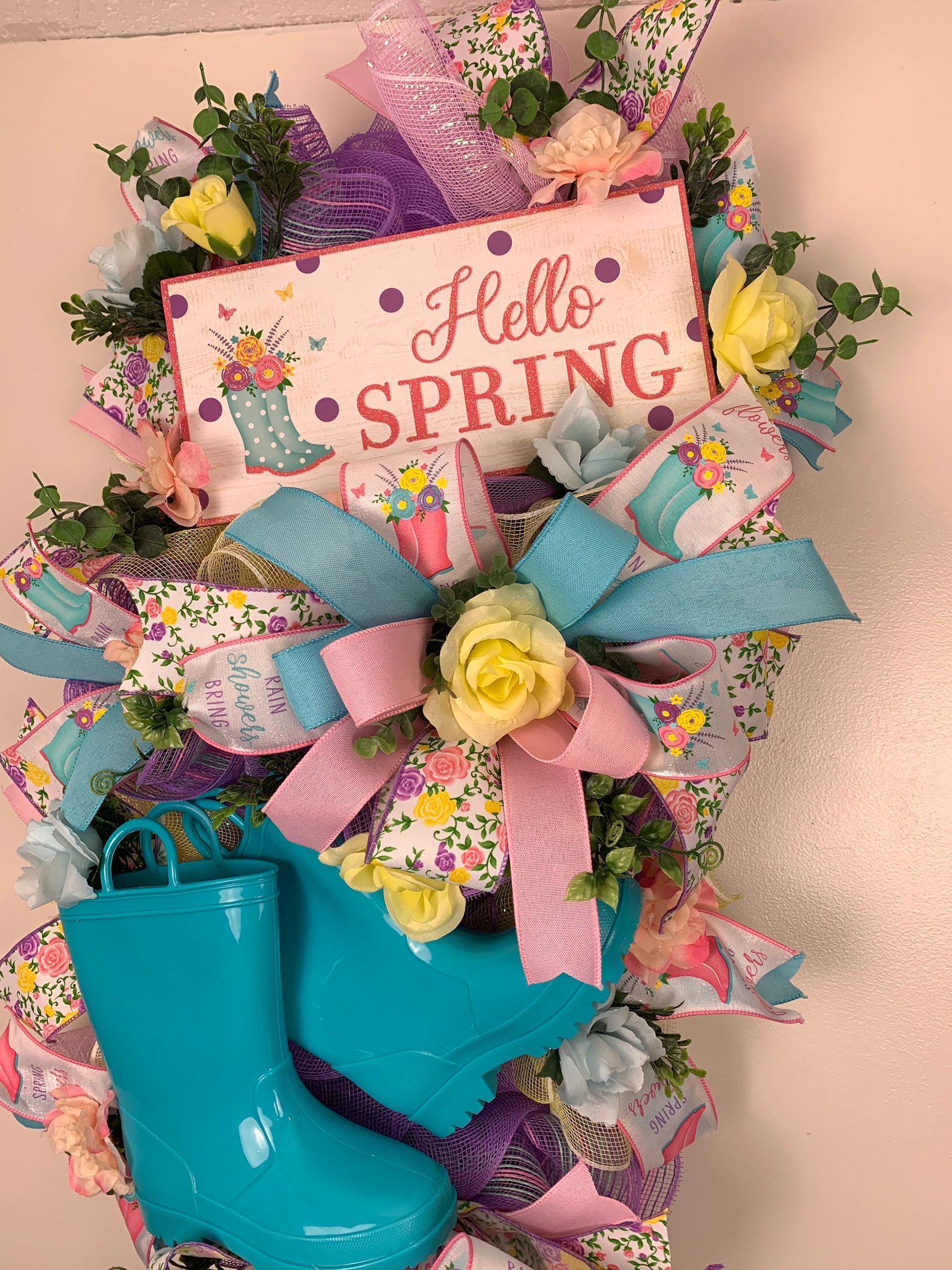 Spring Floral Swag Spring Floral Wreath Easter Wreath for Etsy