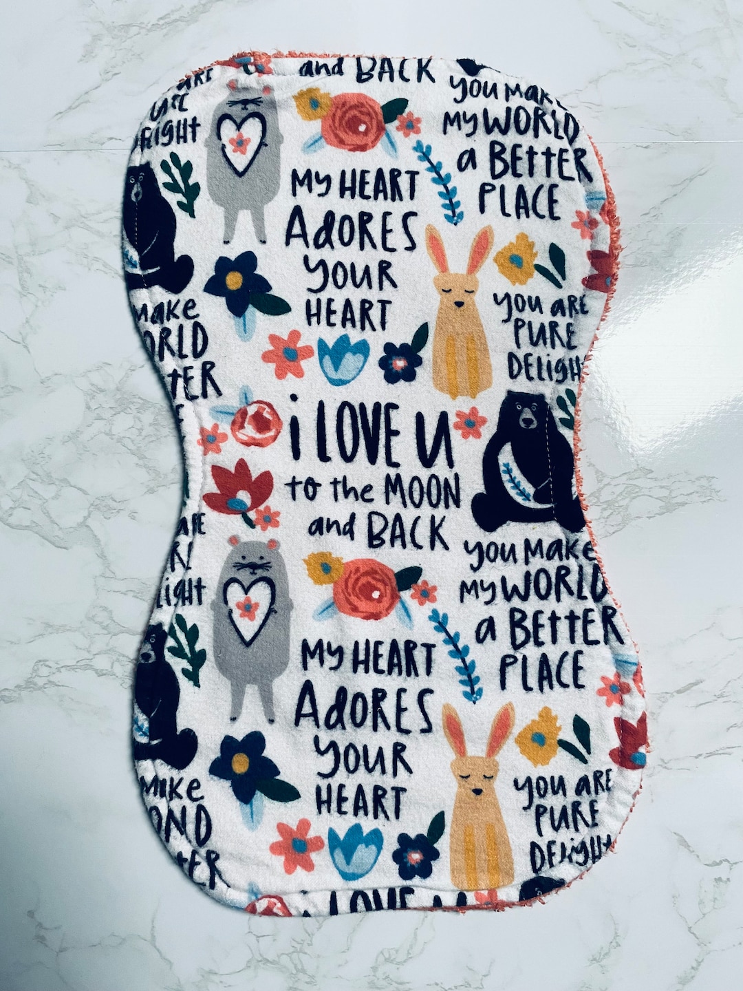 Burp Cloth Gender Neutral Burp Cloth, Grey/white, Safari Pattern