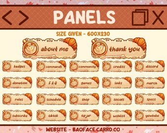 COFFEE SHOP PANELS | 22 Cozy Café Theme Panels for Twitch