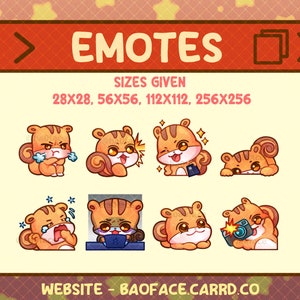 ANITEEZ JJOONGRAMI Emotes / 8 ATEEZ Squirrel Emotes/Stickers para Twitch, Youtube, Discord, WhatsApp