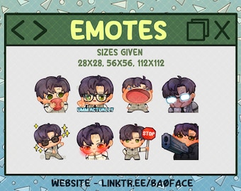 Love and Deepspace Zayne Emotes: 8 + 4 Emotes for Twitch, Youtube and Discord (Digital Download)