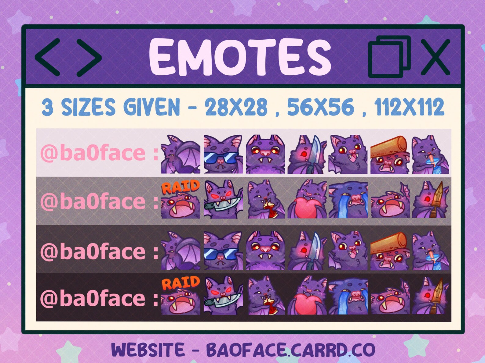VAMPIRE BAT EMOTES | 11+3 Spoopy and Cute Bat Emotes for Twitch and ...