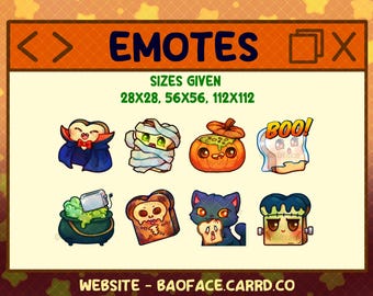 BREAD EMOTES (Holiday Edition)| 8 + 4 Spooky Bread Emotes for Twitch and Discord | Halloween Bread Streaming Emote Bundle