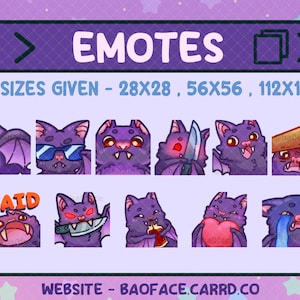 VAMPIRE BAT EMOTES | 11+3 Spoopy and Cute Bat Emotes for Twitch and Discord | Spooky Goth Streaming Emote Bundle