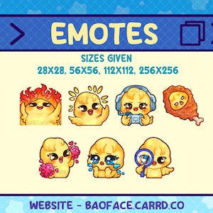 Emotes de SKZOO BBOKARI / 7 emoticones/pegatinas de pollitos para Twitch, YouTube, Discord, WhatsApp