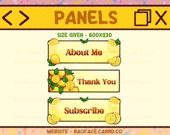 LEMON PANELS | 22 Bright and Refreshing Summer Theme Panels for Twitch