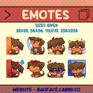 Emotes de ANITEEZ HETMONGI (edición Doberman) / 8 emoticones/stickers de Doberman para Twitch, Youtube, Discord, WhatsApp