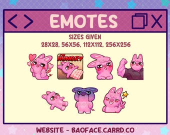 SKZOO DWAEKKI Emotes | 7 Pig Rabbit (Pigunny) Emotes/Sticker for Twitch, Youtube, Discord, WhatsApp