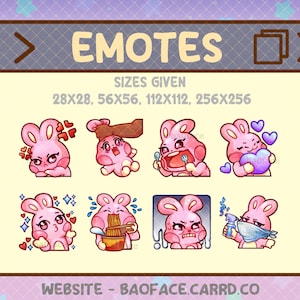 Emotes de ANITEEZ DDEONGBYEOLI / 8 emoticones/stickers de conejito de ATEEZ para Twitch, YouTube, Discord, WhatsApp