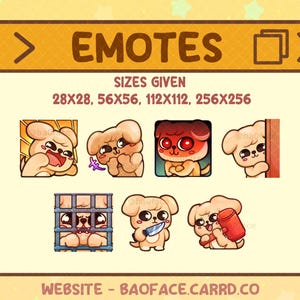 Emotes de SKZOO PUPPYM / 7 emoticones/pegatinas de cachorros para Twitch, YouTube, Discord, WhatsApp