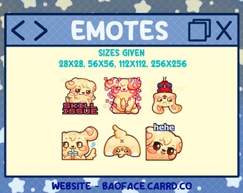 ANITEEZ TYUDEONGI (Version 2) |6 + 3 Sunshine Puppy Emotes/Digital Sticker for Streaming, Twitch, Youtube, Discord, WhatsApp