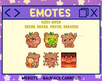 ANITEEZ JJONGBEAR Emotes (Version 2) | 6 + 3 Baby Bear Emotes/Digital Sticker for Streaming, Twitch, Youtube, Discord, WhatsApp