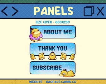 POKEMON PANELS | 22 Cute Psyduck Theme Panels for Twitch
