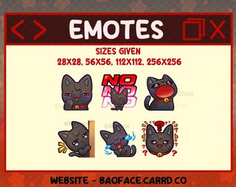 ANITEEZ WOOYONYANG Emotes (Version 2) | 6 + 3 Black Cat Emotes/Digital Sticker for Streaming, Twitch, Youtube, Discord, WhatsApp