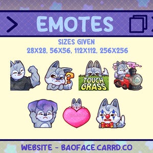 Emotes de SKZOO WOLFCHAN / 7 emoticones/pegatinas de lobo para Twitch, YouTube, Discord, WhatsApp