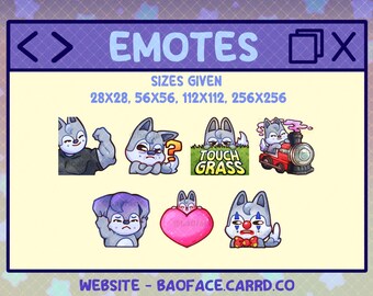 SKZOO WOLFCHAN Emotes | 7 Wolf Emotes/Sticker for Twitch, Youtube, Discord, WhatsApp