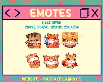 ANITEEZ JJOONGRAMI Emotes (Version 2) | 6 + 3 Squirrel Emotes/Digital Sticker for Streaming, Twitch, Youtube, Discord, WhatsApp