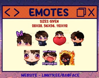 Kärlek och Deepspace Caleb-emotes: 7 + 4 emotes för Twitch, Youtube och Discord (digital nedladdning)