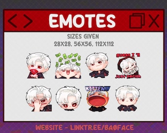Love and Deepspace Sylus Emotes: 8 + 4 Emotes for Twitch, Youtube and Discord (Digital Download)