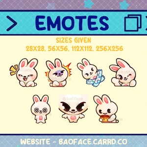 Emotes de SKZOO LEEBIT / 7 Emotes/Sticker de conejo para Twitch, Youtube, Discord, WhatsApp